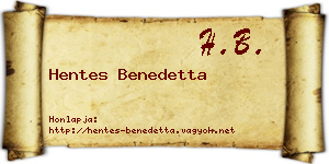 Hentes Benedetta névjegykártya
